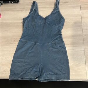 Chic Blue Cross-Back Romper